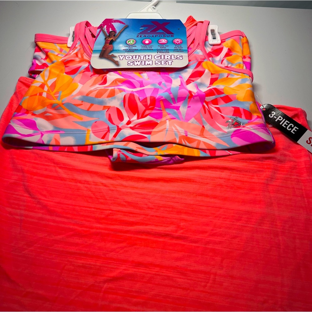 Zeroxposur Youth Swimwear 3pc Set UPF 30+ Size 16